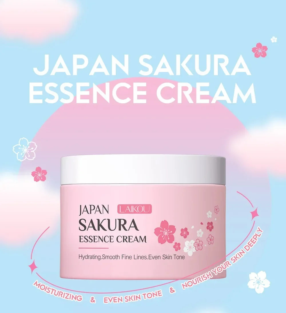 LAIKOU Japan Sakura Face Cream Smoothing Moisturizer Whitening Nourishing Oil Control Moisturizing Skin Care Repair Skin 25g