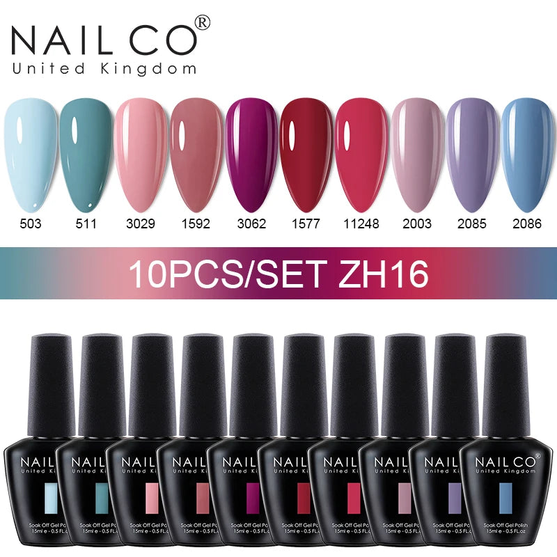 NAILCO Macaron Gel Nail Kit – 10PCS Jelly Colors for Soft, Glossy Manicures