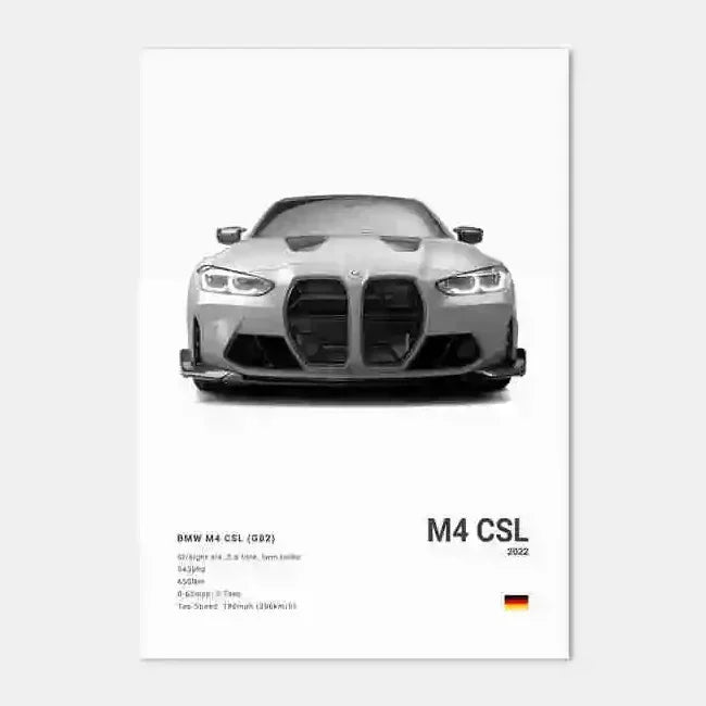 Car Luxury Sports Car Wall Art Poster Black And White Canvas Painting Wall Art Poster M5 M3 GTR M140 Living Room Home Decor Gift