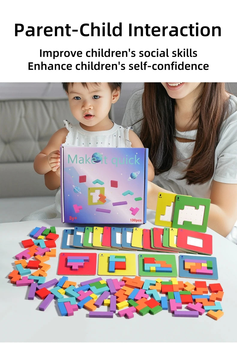 3D Tangram Math Puzzle – Interactive Building Blocks Game for Kids