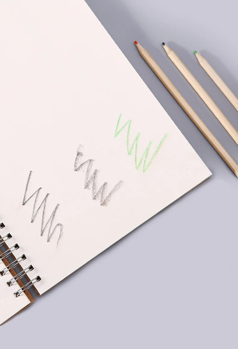 Art Sketchbook 160GSM Kraft Paper Spiral Coil Book Office School Supplies Drawing Notepad Stationary