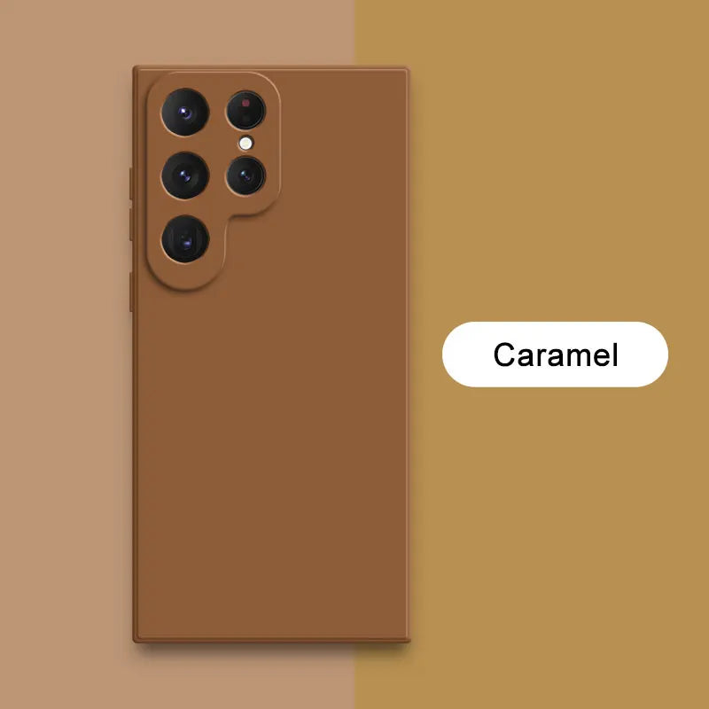 Original Square Liquid Silicone Case Covers for Samsung Galaxy S 24 S24 Plus Ultra 5G Global Camera Protection Phone Bags Armor