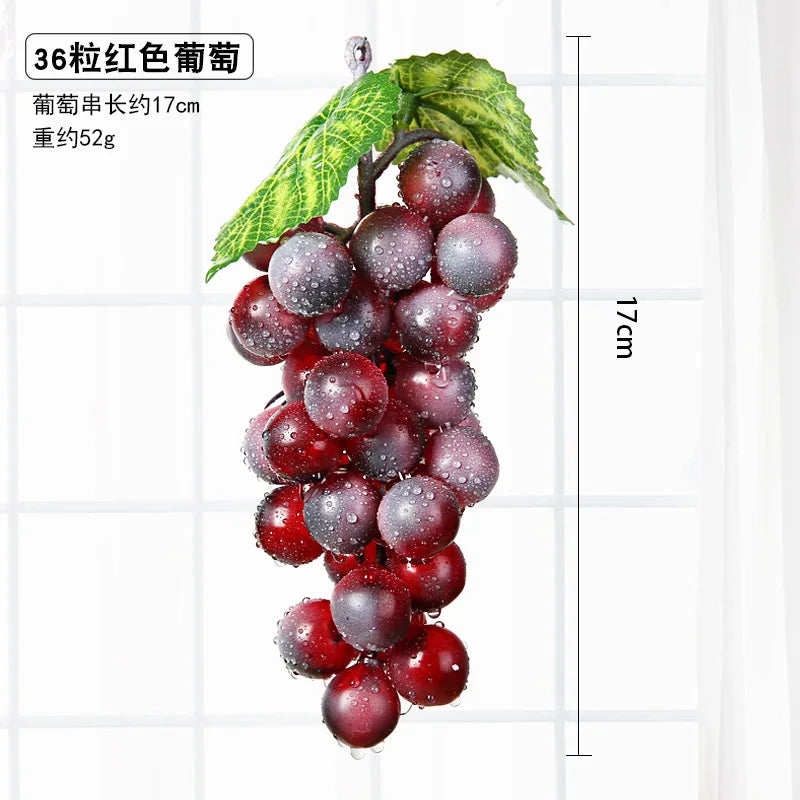 12/18/22/36/45/60/85/110 Heads Black Red Green Purple Hanging Artificial Grapes Photography Props Decoration Fake Fruits