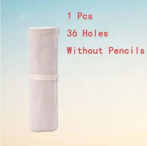 Colorful Canvas Pencil Roll – 12 to 72 Slot Organizer for Students, Artists & School Supplies