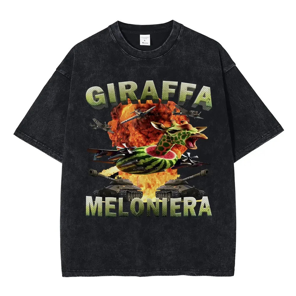 Italian Brainrot Funny Meme T-shirt Tralalero Tralala Tung Tung Tung Sahur Bombardiro Crocodilo Brr Brr Patapim Washed T Shirts
