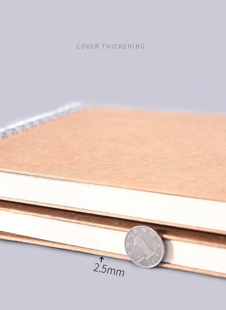 Art Sketchbook 160GSM Kraft Paper Spiral Coil Book Office School Supplies Drawing Notepad Stationary