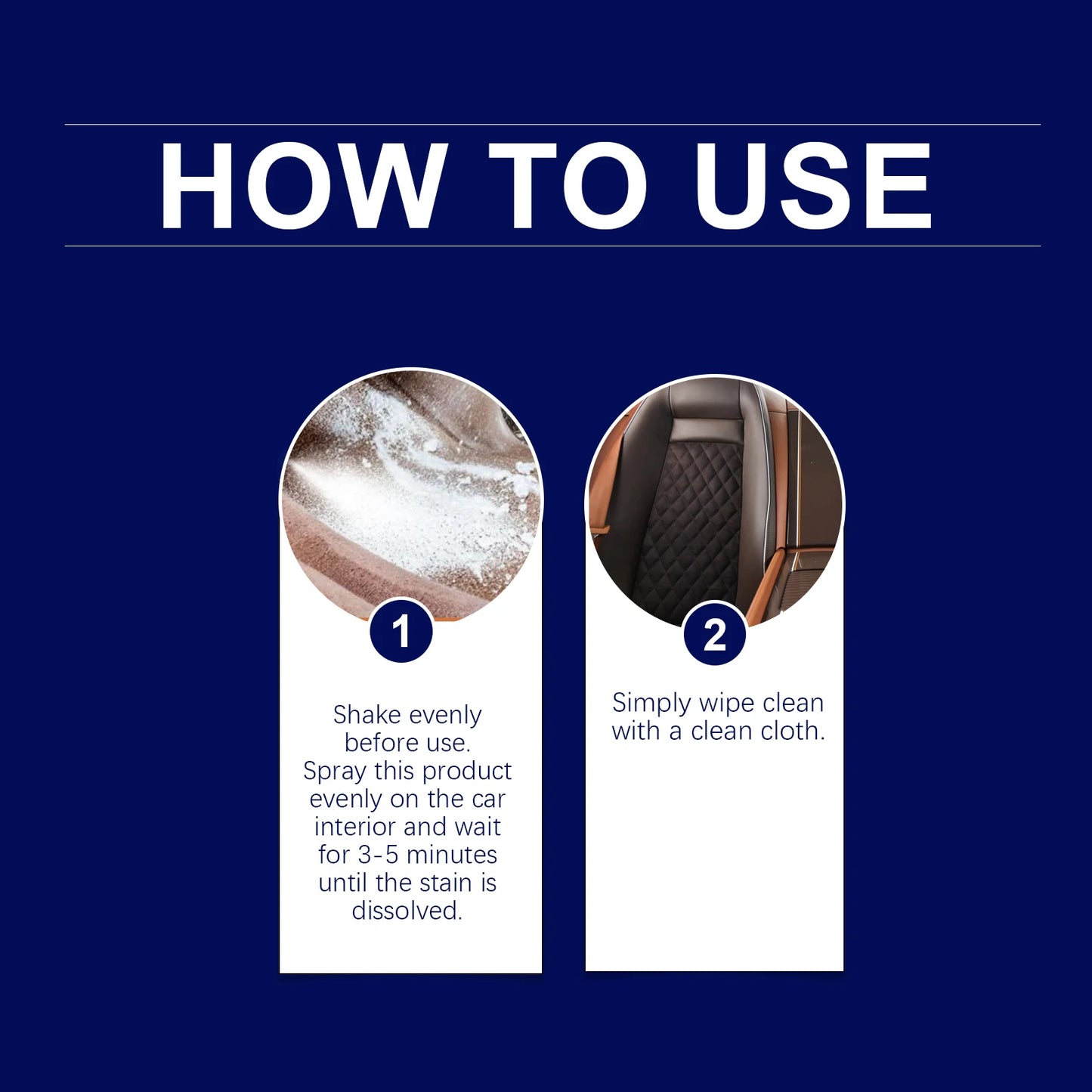 Multi-Surface Car Foam Cleaner For Leather Seats, Dashboard & Floor Mats - Quick Stain Removal Prevents Dryness And Cracking
