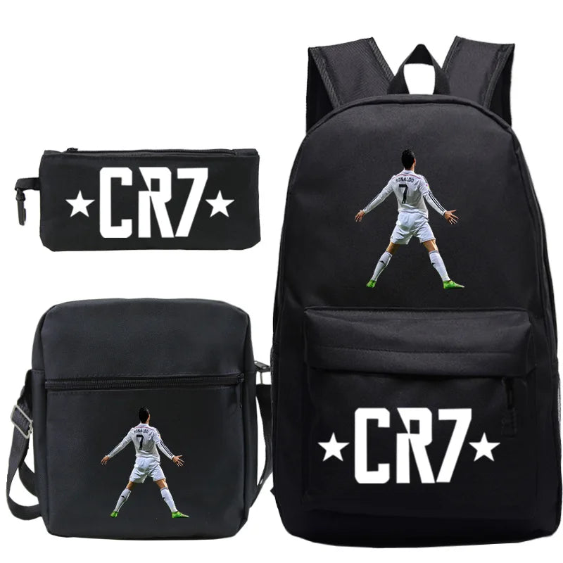 CR7 3-Piece Backpack Set – Lightweight School & Travel Bags for Boys, Girls, Teens & Adults