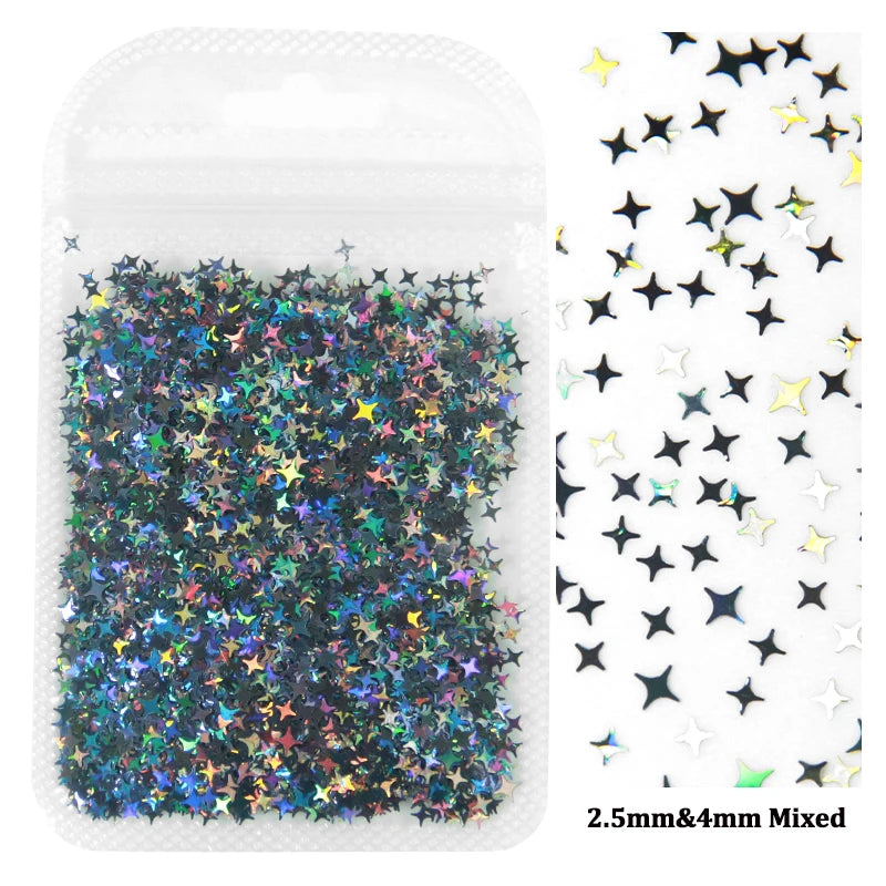 Starstruck Sparkle – Holographic Silver Nail Sequins for Viral DIY Looks
