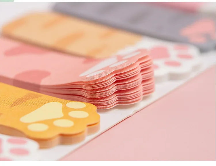 Kawaii Stationery Cartoon Cat Paw Memo Pad Bookmark Flags Index Tab Sticky Notes Label Paper Stickers