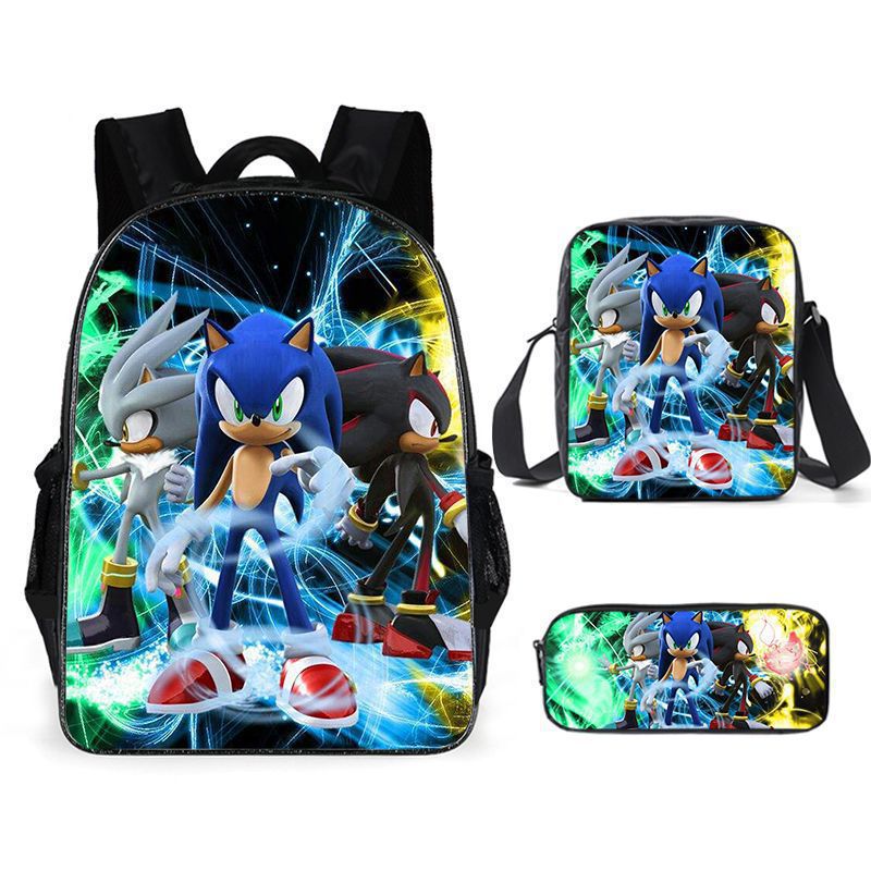 Sonic Speedster School Backpack – Anime Cartoon Schoolbag for Boys & Girls in Primary & Middle School