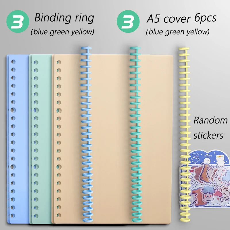 Multi-Hole Transparent Binder Covers – A4 Loose-Leaf PP Matte & Film Discbound Options for School, Office & Creative Journaling