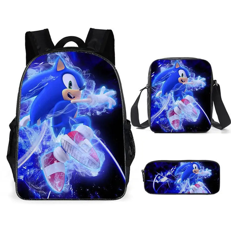 Sonic Speedster School Backpack – Anime Cartoon Schoolbag for Boys & Girls in Primary & Middle School