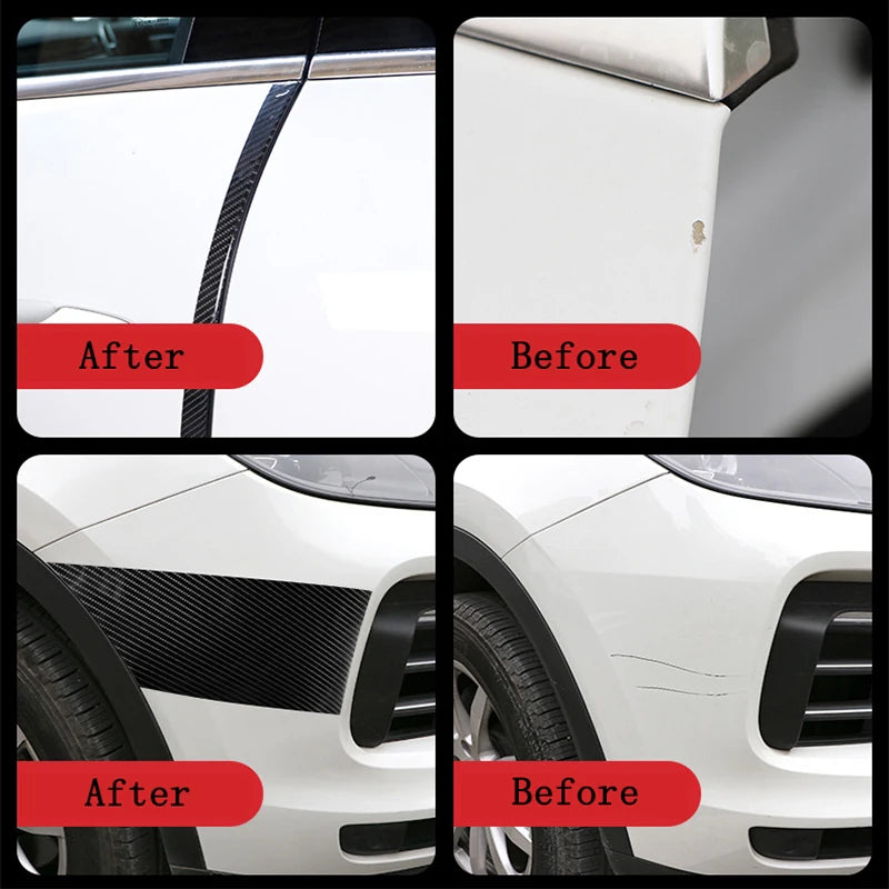 3/5/10M Carbon Fiber Car Stickers Auto Door Threshold Trunk Protective Strip Anti Scratch Tape Waterproof Decal Auto Accessories