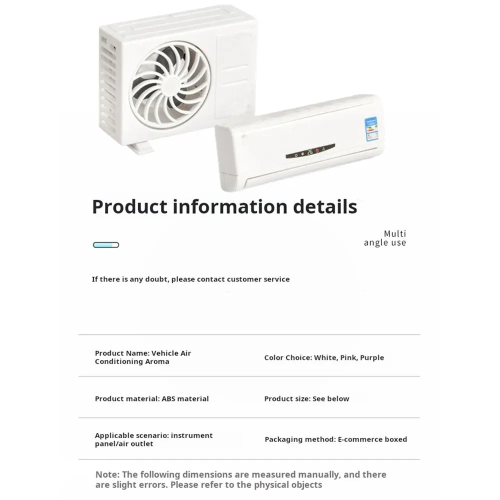 Car Air Freshener Mini Cute Air Conditioner Model Aromatherapy Solar Car Air Freshener Rotation Diffuser Deodorization Fragrance