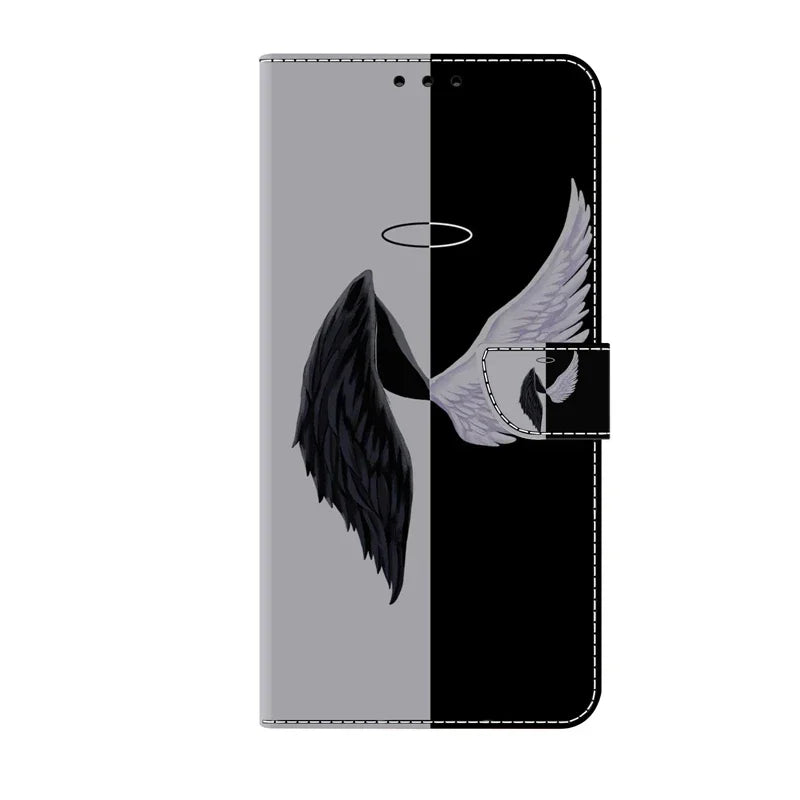 For Samsung S24 FE SM-S721B Case Painted Pattern Wallet Flip Book Cover on For Samsung Galaxy S 24 FE S24FE SM-S721N Case Fundas