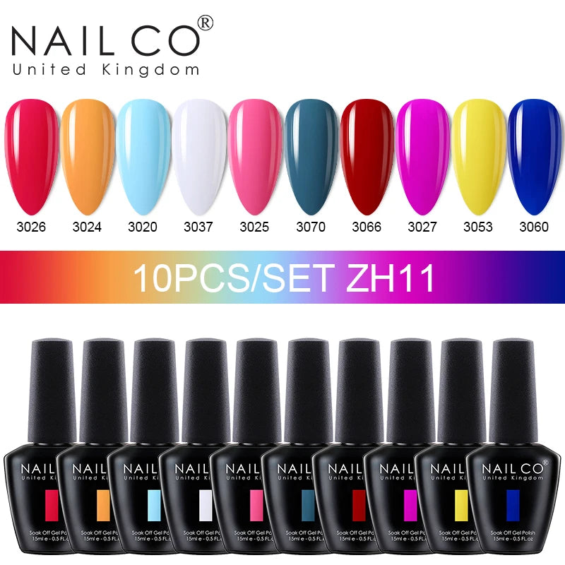 NAILCO Macaron Gel Nail Kit – 10PCS Jelly Colors for Soft, Glossy Manicures