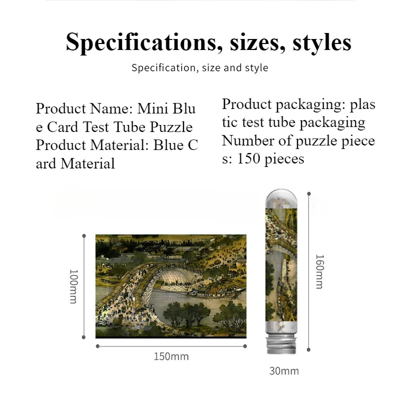 150pcs Mini Portable Test Tube Puzzle Are Essential Holiday Gift Shanghetu Cartoon Toys High Difficulty Mini Blue Card Materials