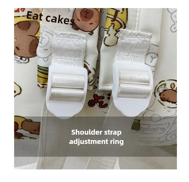 Capybara Campus Buddy – Kawaii Cartoon Laptop Backpack with Room to Spare!