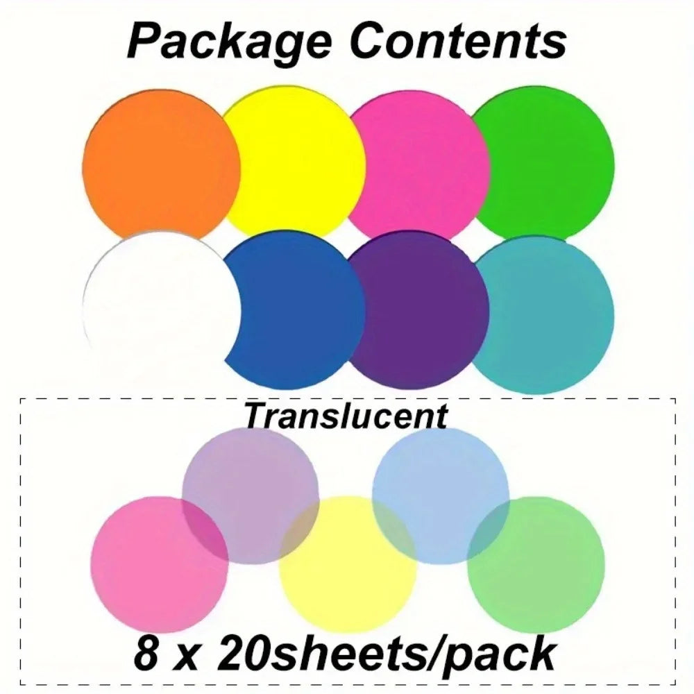160 Pack Round Fluorescent Sticky Notes, Waterproof Durable Notes, Multipurpose Bookmark & Page Flags