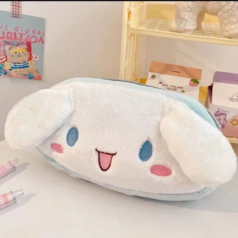 Sanrio My Melody Heart-Shaped Plush Pencil Case – Fashionable Pink Kawaii Stationery for Girls & Large Capacity Organizer
