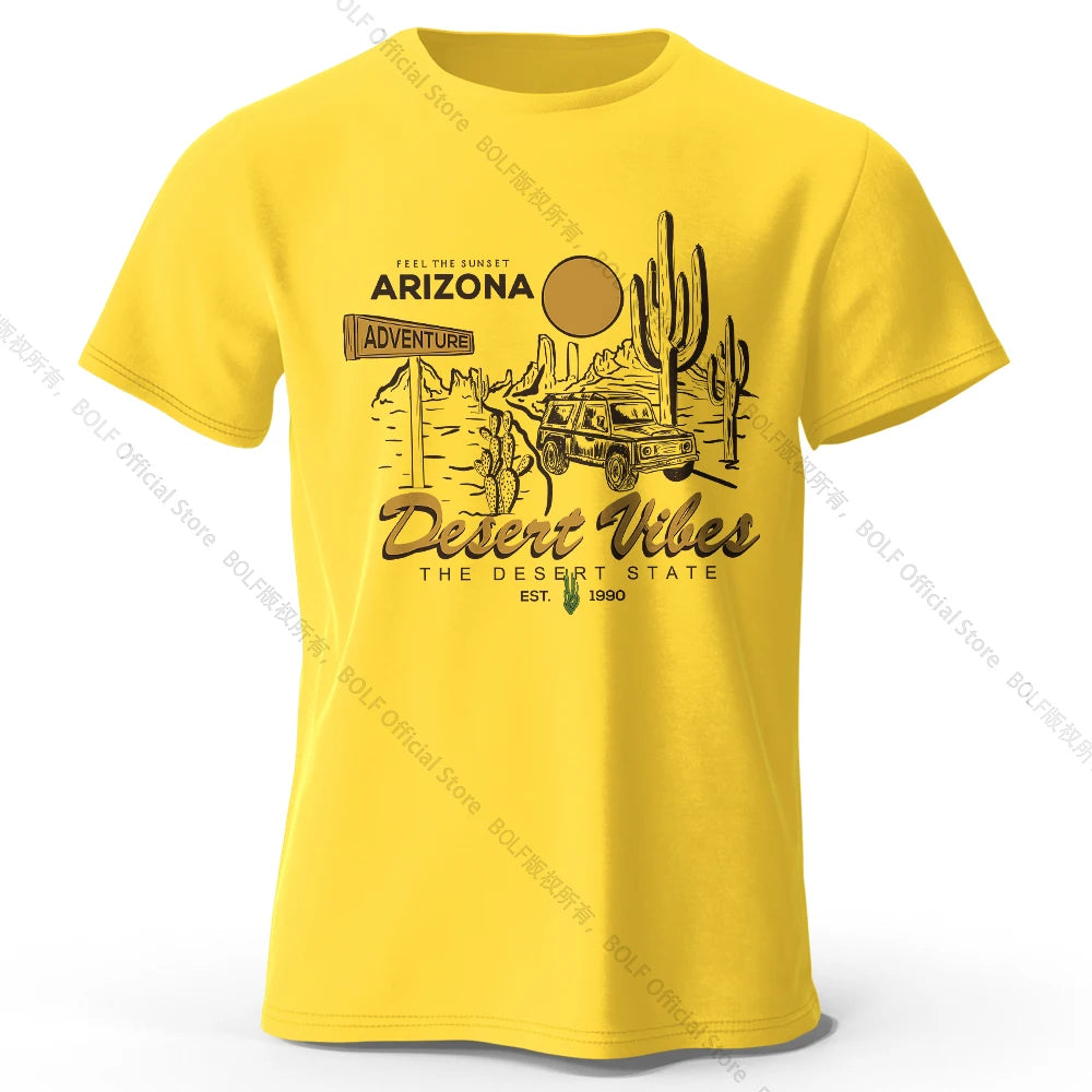 Desert Rally Retro 4x4 Printed Unisex Men Women T-Shirt Tees Tops 100% Cotton Dakar Race Graphic Dune Explorer