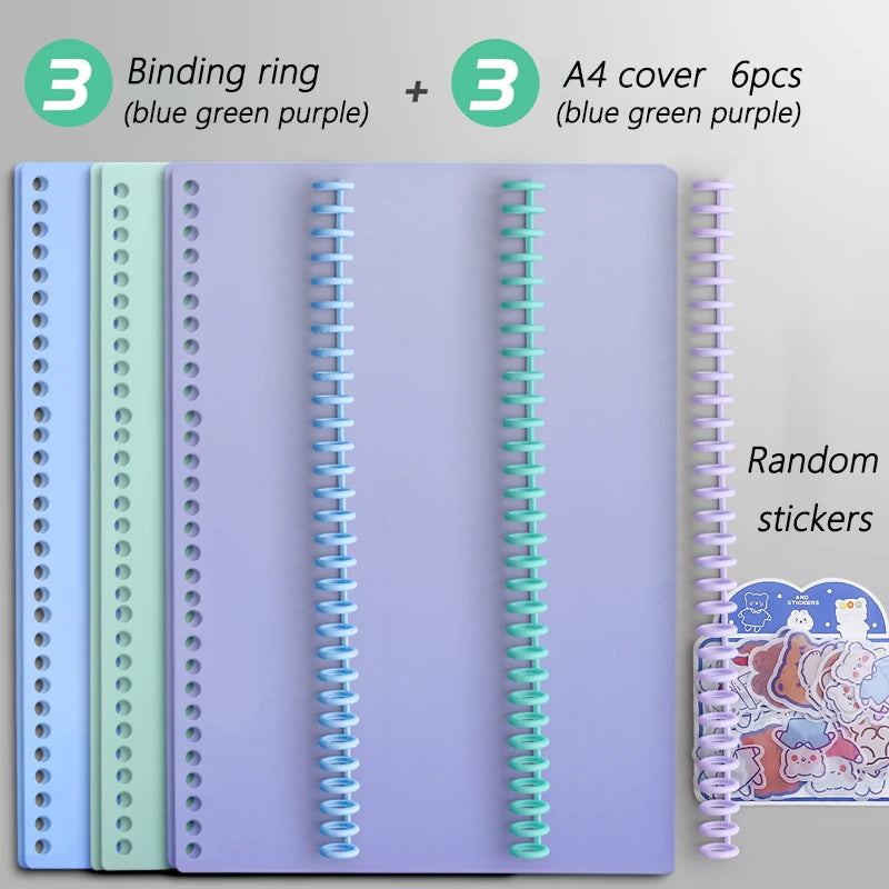 Multi-Hole Transparent Binder Covers – A4 Loose-Leaf PP Matte & Film Discbound Options for School, Office & Creative Journaling