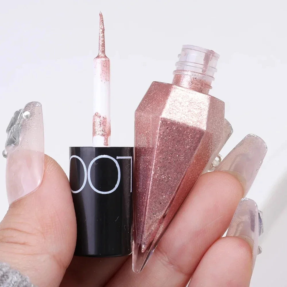 Diamond Shiny Eye Liners Eyeshadow Waterproof Silver Rose Gold Color Glitter Sequins Eyeliner Eye Shadow Makeup Beauty Cosmetics