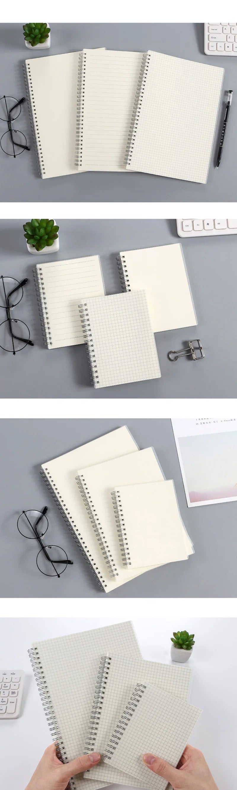 A5/B5 Notebook Spiral book coil Planner Lined Blank Grid Paper Journal Diary Sketchbook For School Supplies Stationery Office
