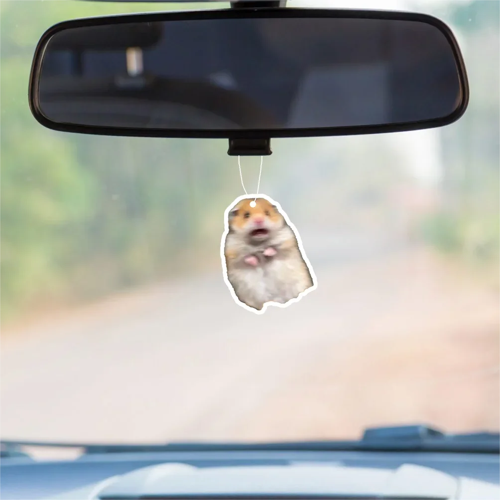 1/3pcs Funny Hamster Design Car Air Freshener Car Rearview Mirror Hanging Aromatherapy Tablet Car Air Freshener