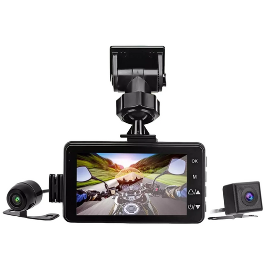 Motorcycle DVR Dash Camera with Front Rear Camera Dual Video Loop Recording Waterproof Motorbike Driving Recorder Cam XY