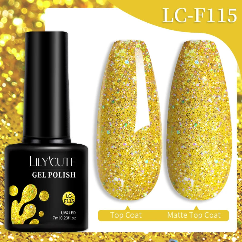 LILYCUTE Color Explosion – 184 Shades of Long-Lasting Gel Polish with Red Glitter Magic