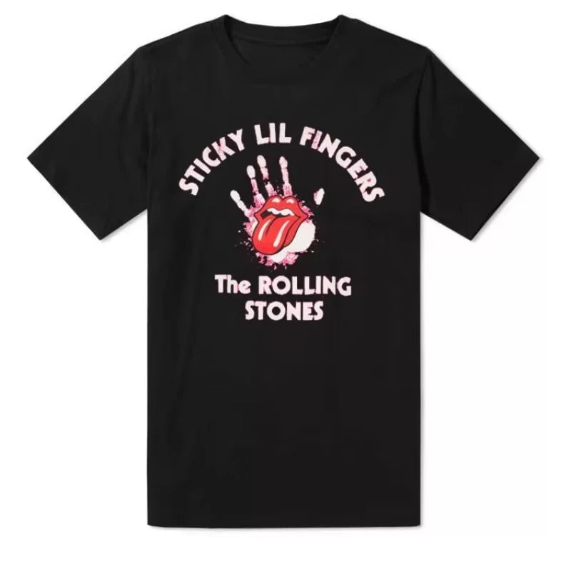2025 Summer European and American Rock Punk The Rolling Stones T-shirt Summer Cotton Round Neck Short Sleeve Fashion Men's Tee