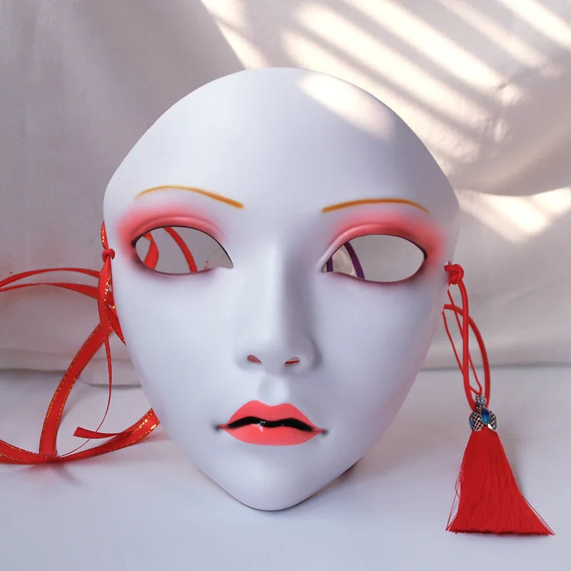 Halloween Animist Adult Party Mask Full Face Chinese Style Hand-Painted Decoration Masquerade Hanfu Accessories Party Decor