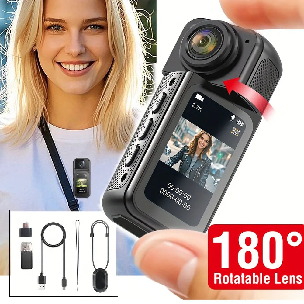 Motor Recorder 2.7K WIFI Mini Thumb Camera 1.47'' Cam Outdoor Sports Cycling 180° Rotation Magnetic Bicycle Motorcycle Recorder