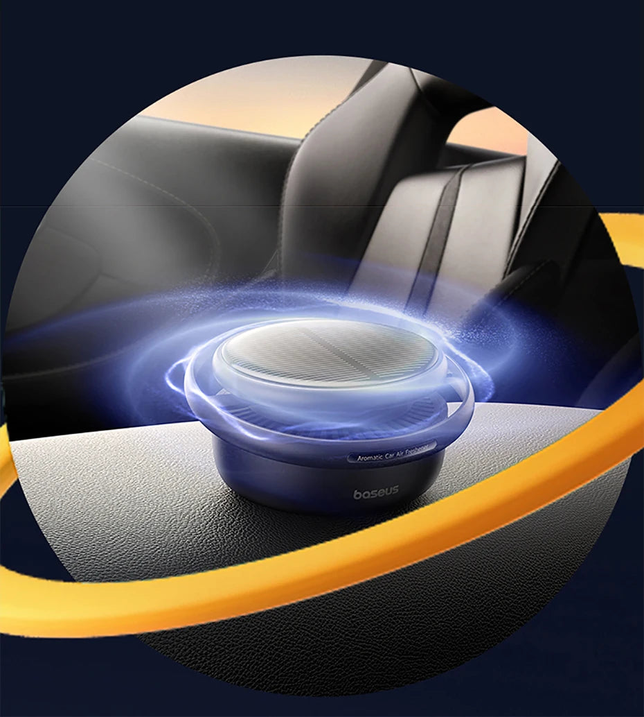 Baseus Solar Car Air Freshener Auto Flavoring Ornament Perfume Decor Interior Car Accessories Rotating Aromatherapy Oil Diffuser