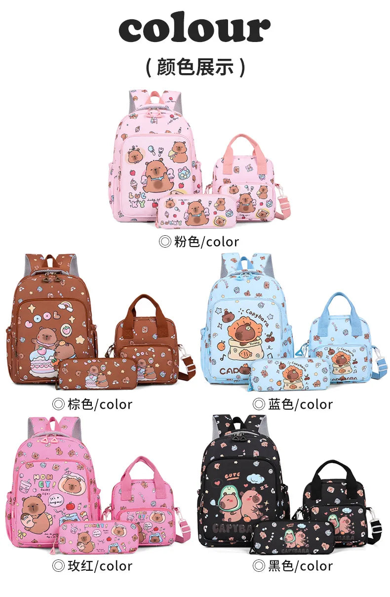 Capybara Cutie Backpack Set – Snuggle-Ready Style for Happy School Days!