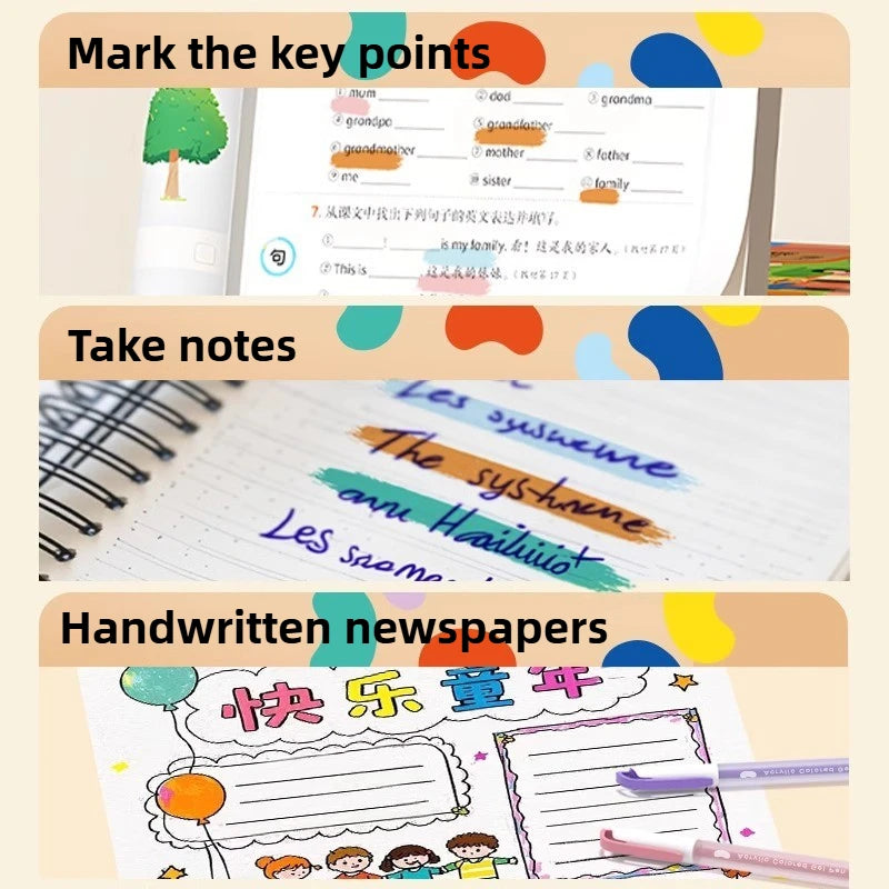 36/12 Colors Acrylic Gel Pen 1.0mm Large Capacity Student Writing Pen Painting Drawing Office School Supplies Stationery