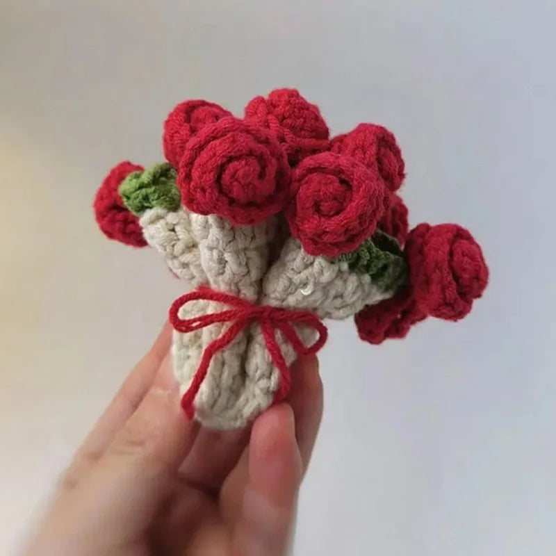 Crochet Flower Coaster Hand Knitted Coaster Rose Placemat Table Ornament Cup Pad Crochet Flower Cupmat Creative Coaster Gifts