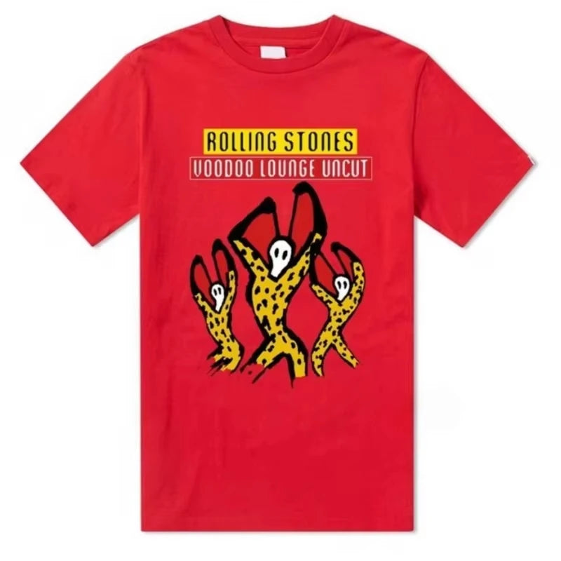 2025 Summer European and American Rock Punk The Rolling Stones T-shirt Summer Cotton Round Neck Short Sleeve Fashion Men's Tee