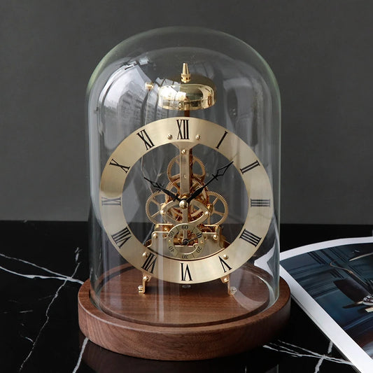 New Luxury Mechanic Metal Desk Clock Living Room Table Clock Work Office Decoration Clock Nordic Interior Bedroom Ornaments Gift