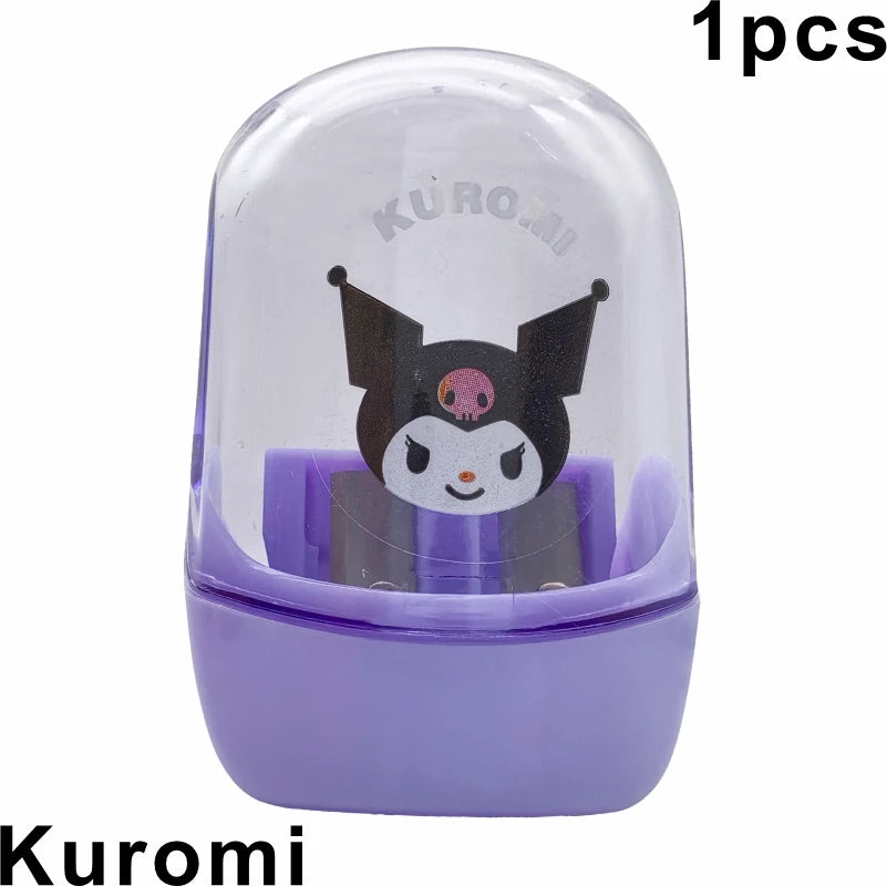 Anime Hello Kitty & Kuromi Double Hole Pencil Sharpener – Cute Cartoon Stationery for Kids, School & Portable Desk Supplies