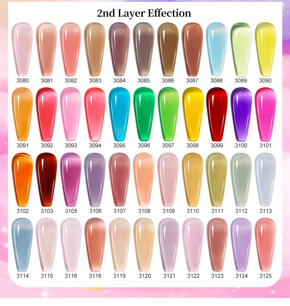 NAILCO Macaron Gel Nail Kit – 10PCS Jelly Colors for Soft, Glossy Manicures