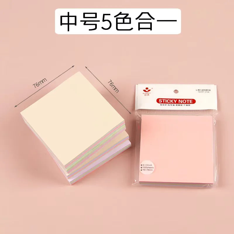 Morandi Sticky Notes Pastel Colored Memo Pads Index Tabs for Students School Office Stationery Removable Adhesive Notes