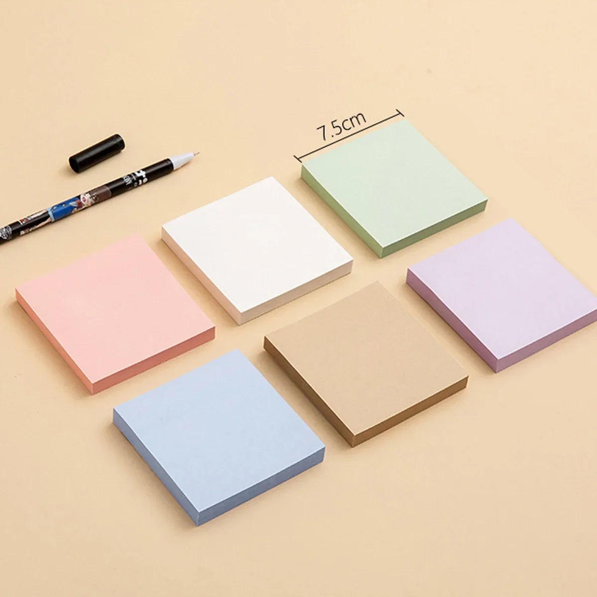 Kawaii Sticky Notes Set – 6 Colors, 300 Sheets 3" Memo Pads for School, Office & Creative Stationery Lovers