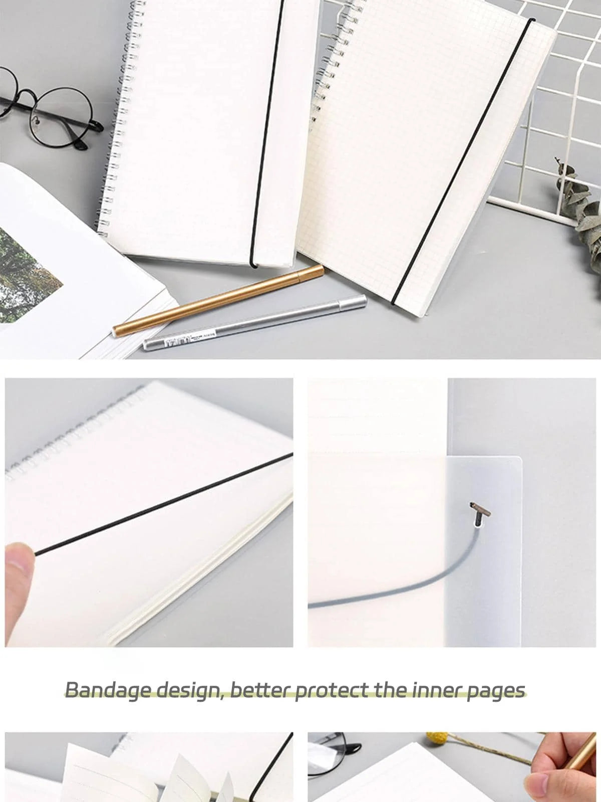 B5/A5/A6 Coil Notebook 80 Pages Matte Cover Horizontal Line Square Hand Ledger Thickened Paper School Office Supplies Stationery