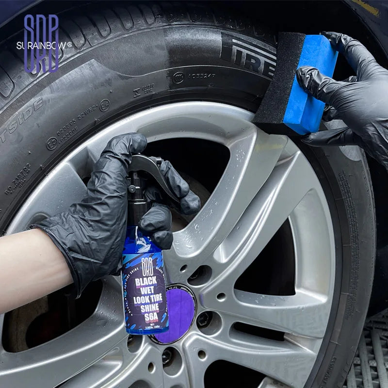 Black Wet Tire Shine,Tire Dressing for Deep Glossy Finish for Protection,Long-Lasting Tire Shine Spray,Fights Cracking and Fadin