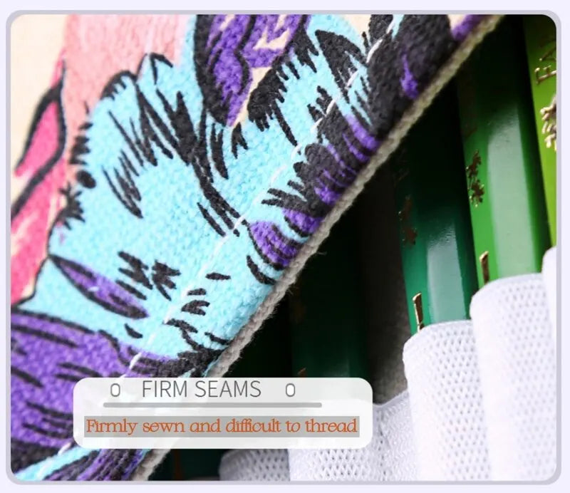 48-Hole Roll-Up Art Pencil Case – Kawaii Canvas Organizer for Students, Paint Brushes & School Stationery