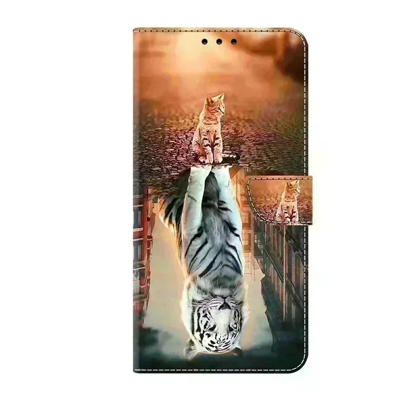 For Samsung S24 FE SM-S721B Case Painted Pattern Wallet Flip Book Cover on For Samsung Galaxy S 24 FE S24FE SM-S721N Case Fundas