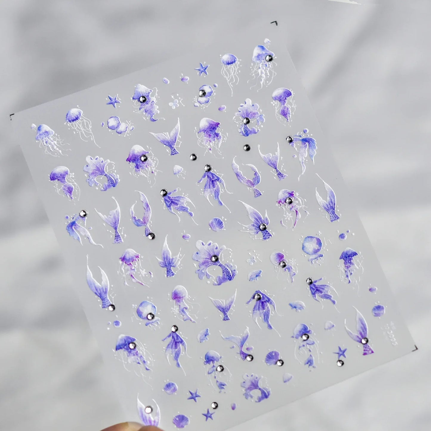 Colorful & Fun Beach Bloom Nail Art – 5D Stickers with Coral, Petals & Ocean Charms